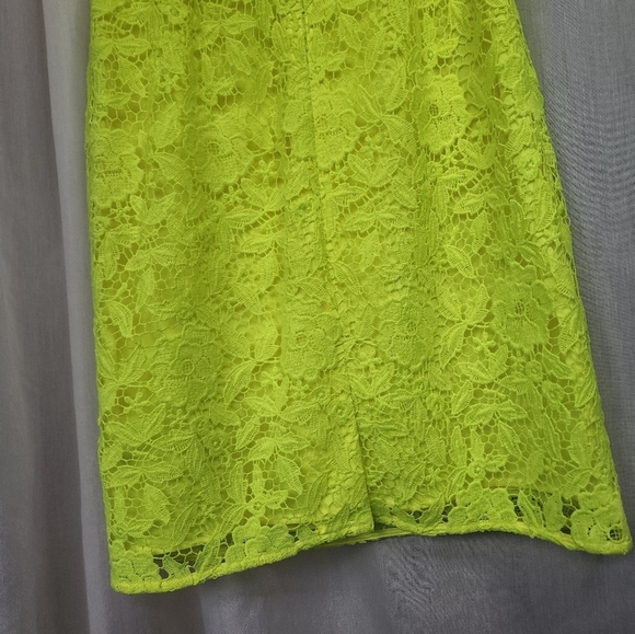 J.CREW Collection Lace Neon Yellow Sleeveless Dress (Size 00) - Picture 5 of 5